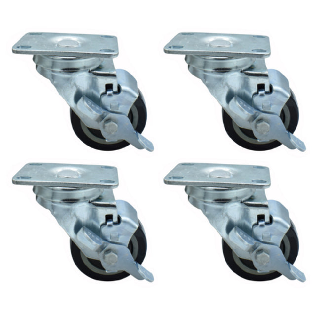 BK Resources 3SBR-1PT-PLY-PS4 - Swivel Caster, 3" Dia. X 4.313" H, Top Lock Brake