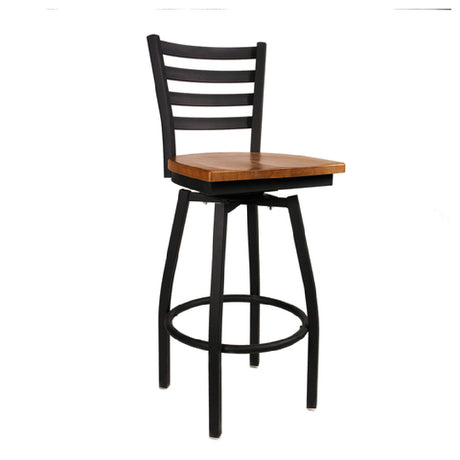 JMC Furniture BOGGS BARSTOOL WOOD Boggs Swivel Barstool Indoor Use Ladder Back