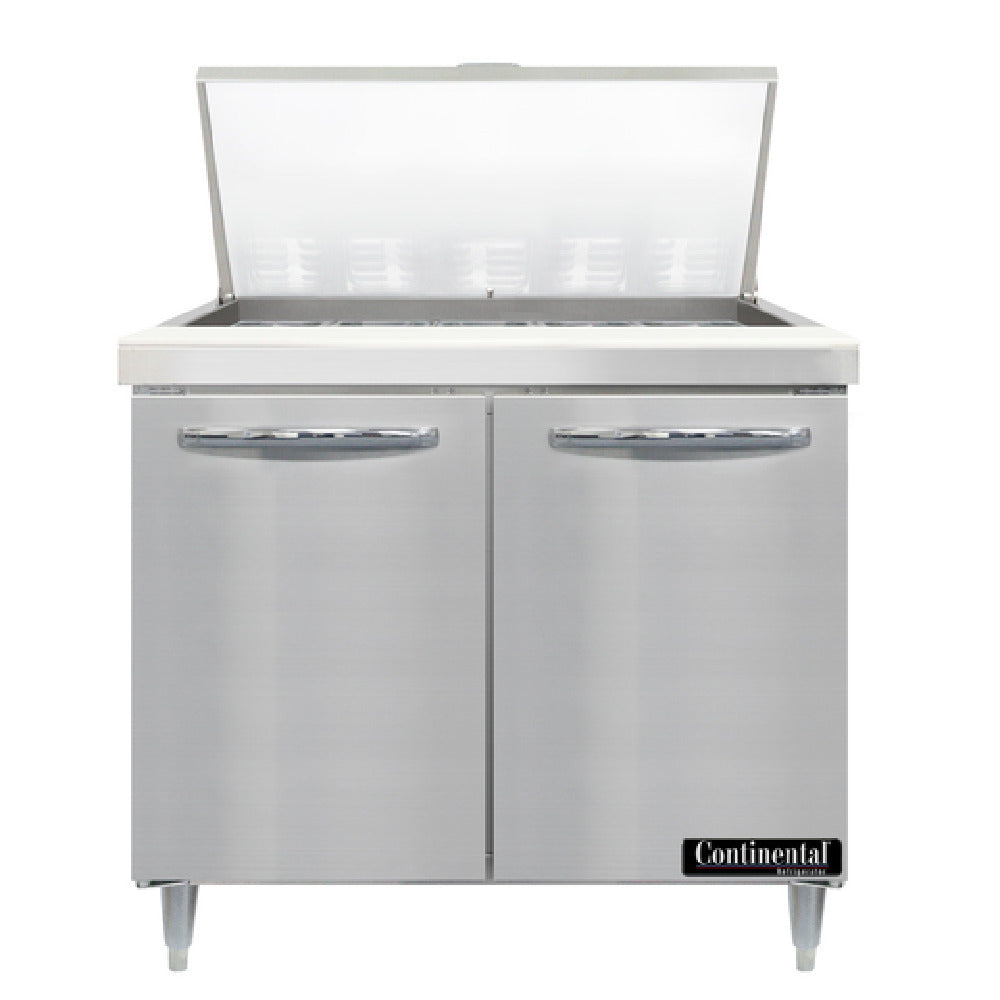 Continental Refrigerator D36N15M Designer Line Mighty Top Sandwich Unit 36"W Two-section