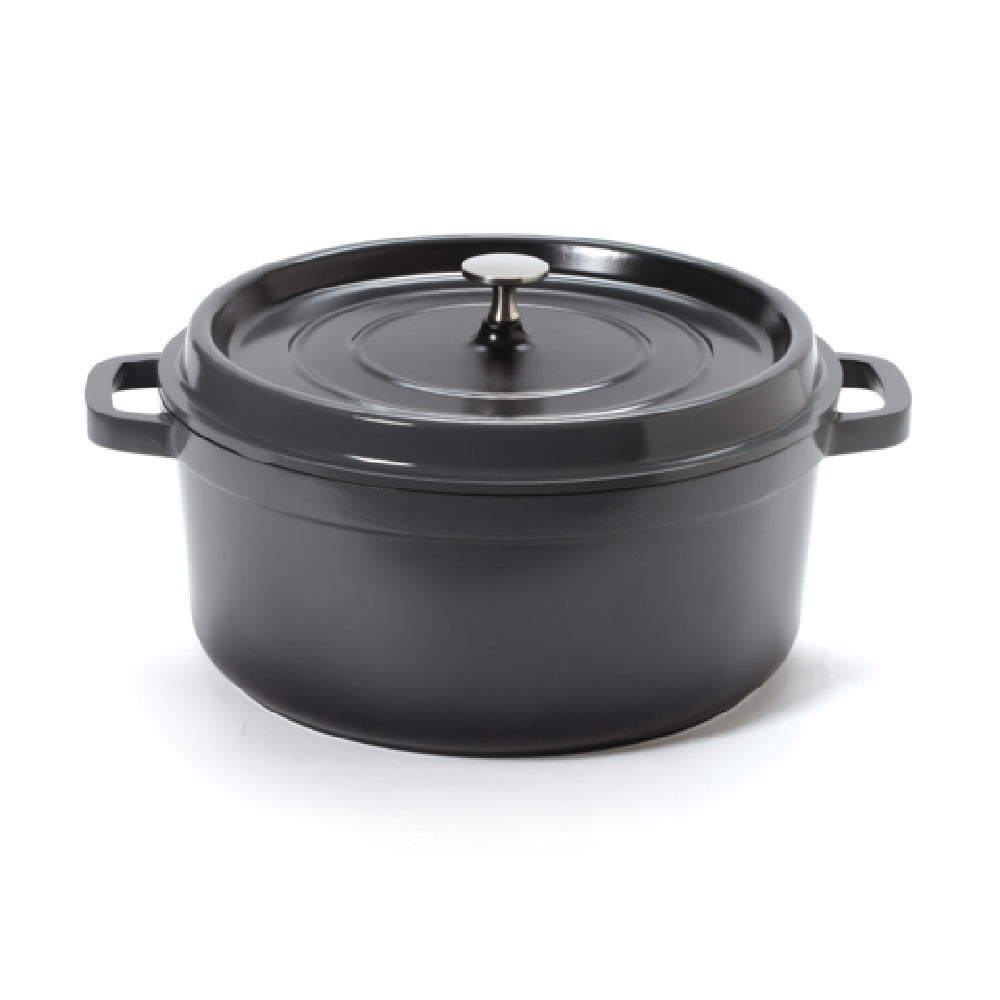 GET Enterprises CA-006-GR/BK/CC Heiss™ Induction Dutch Oven 6-1/2 Qt. (7 Qt. Rim Full) 11" Dia. X 4-1/2"H