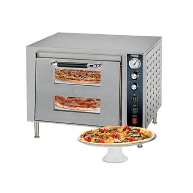 Waring WPO700 Double-Deck Pizza Oven Electric Countertop