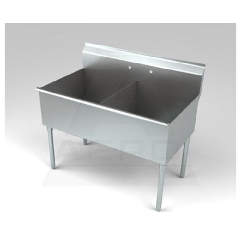 AERO Manufacturing XS2-2424 Delux™ Sink Two Compartment 24" W X 24" L-R Bowl Dimensions