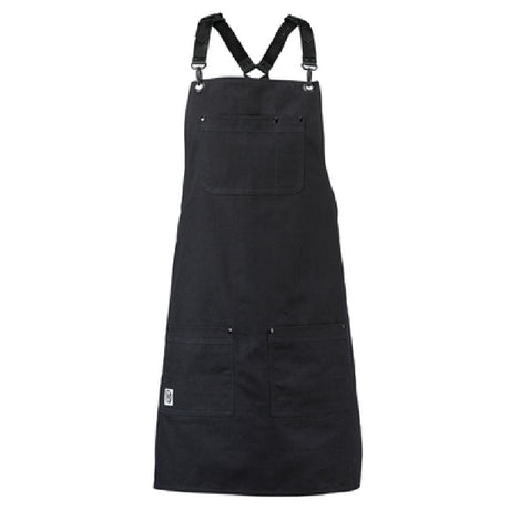 Mercer Culinary M63208BDBK Metro Edge® Bib Apron 25" X 30-1/2" Leather Cross-back Straps And Powder Coated Metal Closures