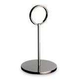 Bon Chef 61410-B - Table Card/Sign Stand, Black Pvd Stainless Steel, Spiral Loop Clip