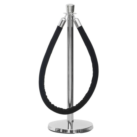 Hubert 49303 - Rope Guidance System, Includes: (1) 38-1/4"H Post, (1) 14" Dia. Tapered Concrete Base With Protective Rubber Floor Guards & (1) 6' Black Cotton Velour Rope