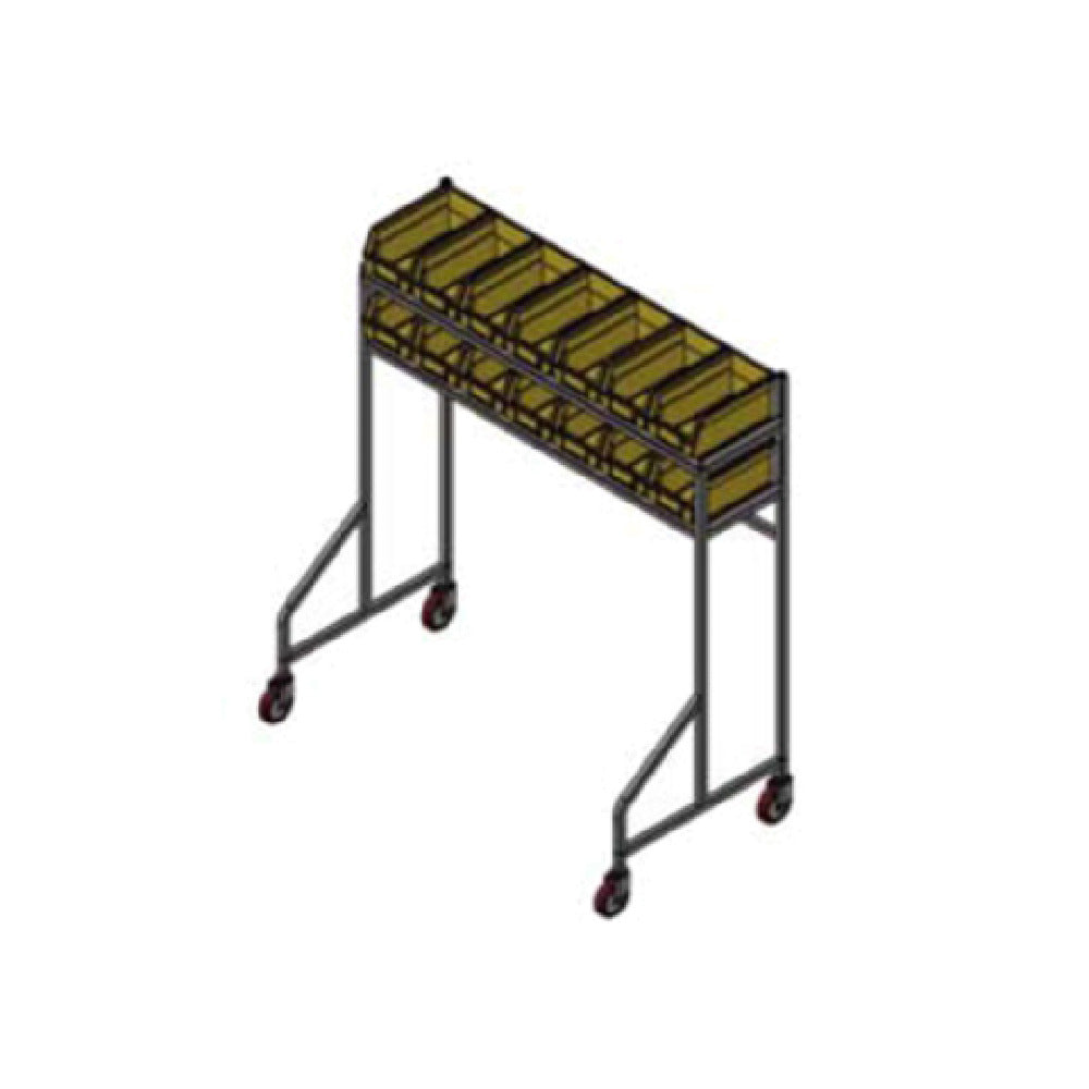 Carter Hoffmann SS72 Starter Station All Stainless Steel Tubular Construction For Cantilever Or Straddle Use With Set Of 16 Plastic Storage Bins With Dividers For Tray Top Components