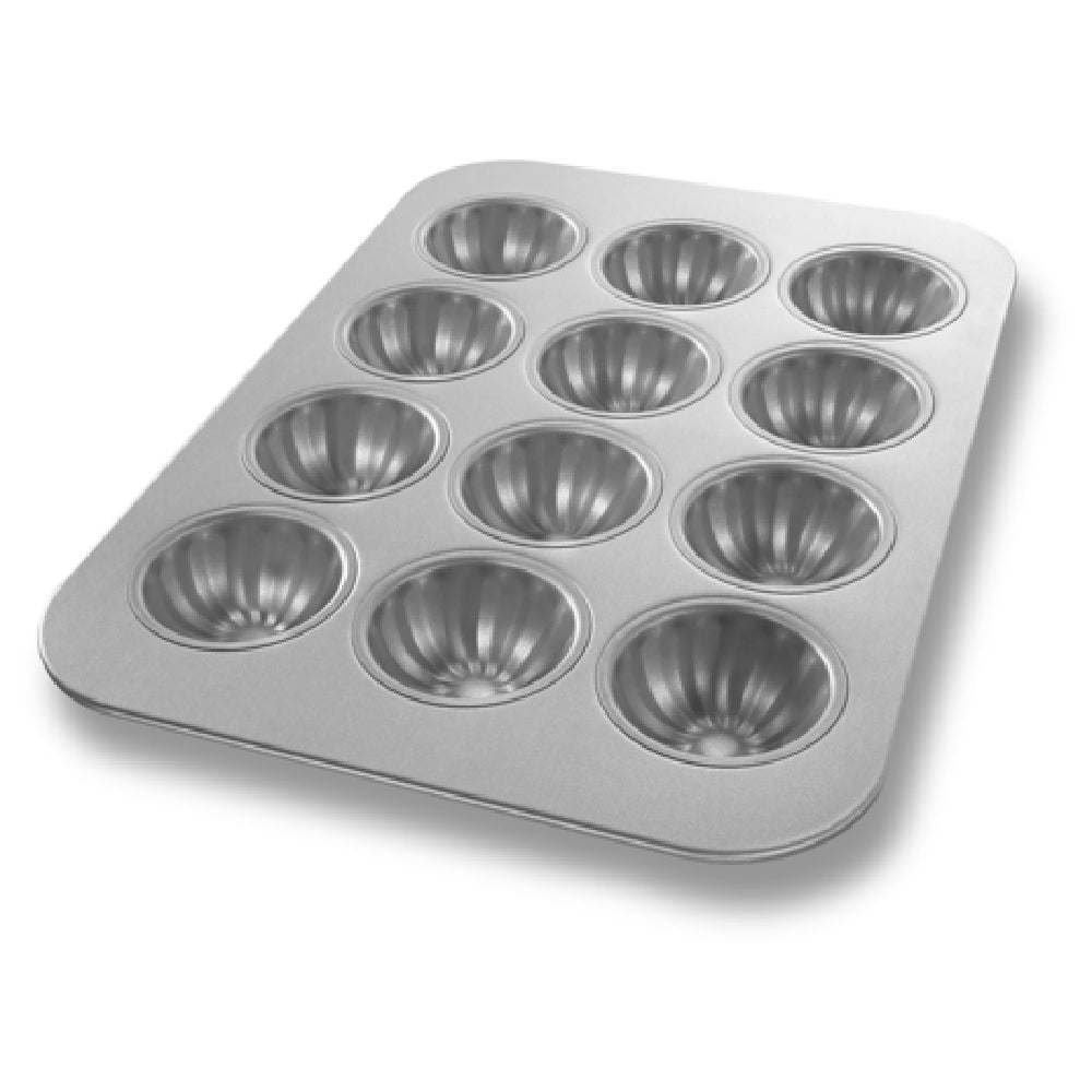 Chicago Metallic 26200 Mini Fluted Cake Pan 11-1/8" X 15-3/4" Overall Makes (12) 2-3/4" Dia. Mini Cakes