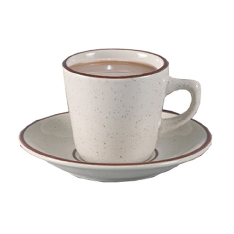 Yanco BR-2 Brown Speckled Saucer Royal 5-1/2" Dia. Round