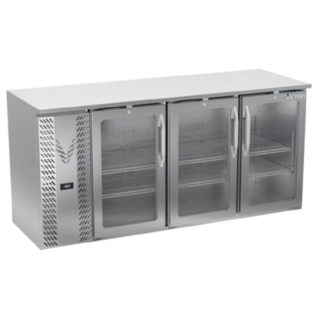 Victory VBBN72HC-G-S - Back Bar Refrigerator, Three-section, 72"W X 25-11/16”D X 34"H