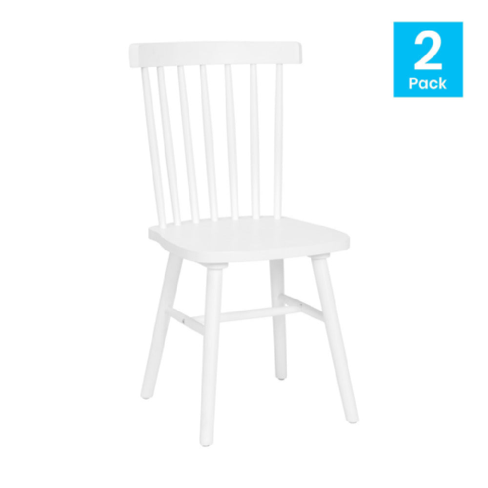 Flash Furniture ZH-8101WR-WH-2-GG Ingrid Dining Chair 600 Lb. Weight Capacity