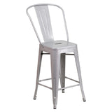 Flash Furniture CH-31320-24GB-SIL-GG Bar Stool 500 Lb. Weight Capacity Counter Height