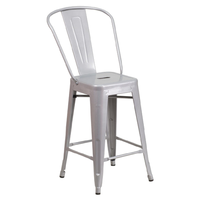 Flash Furniture CH-31320-24GB-SIL-GG Bar Stool 500 Lb. Weight Capacity Counter Height