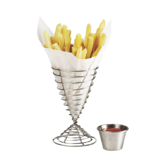 GET Enterprises 4-88068 Spiral Fry Cone Basket 4" Dia. X 6-1/2"H Stainless Steel