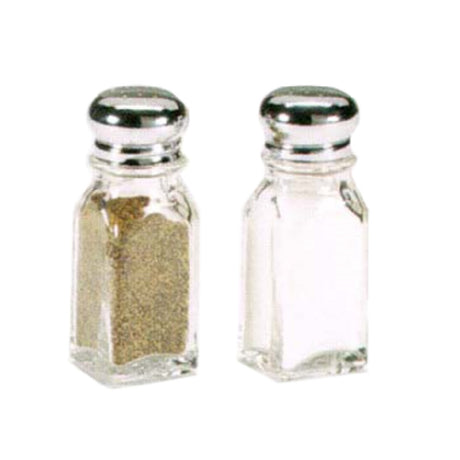 Vollrath 202-12 Dripcut® Salt & Pepper Shaker 2 Oz. Glass Square Bottom Jar