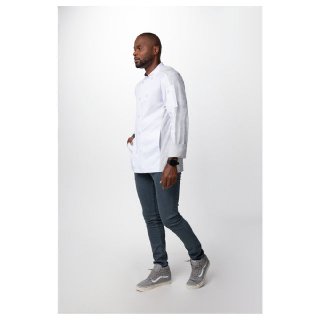 Chef Works CBN01-WHT-L Mojave Chef Coat Double Breasted Long Sleeves