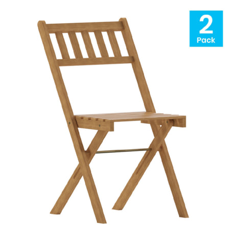 Flash Furniture THB-C1244-NAT-GG Martindale Folding Patio Chair 300 Lbs. Weight Capacity