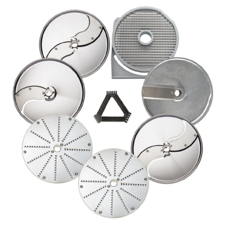 Eurodib 650114 Dito Sama Discs (2mm 5mm And 10mm Slicing Pressing Discs 2mm And 7mm Grating Disc S 4x4mm Shredding Disc 10x10mm Dicing Grid) And Grid Cleaning Tool