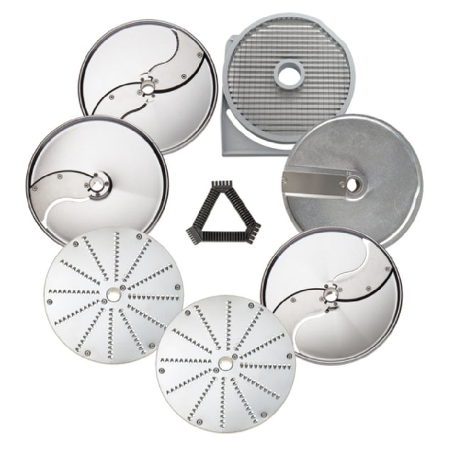 Eurodib 650114 Dito Sama Discs (2mm 5mm And 10mm Slicing Pressing Discs 2mm And 7mm Grating Disc S 4x4mm Shredding Disc 10x10mm Dicing Grid) And Grid Cleaning Tool