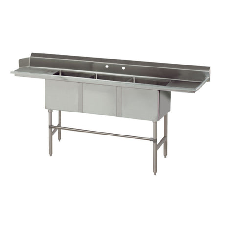 Advance Tabco DTC-3-83R-X Special Value Dishtable With 3-compartment Sink 83”W