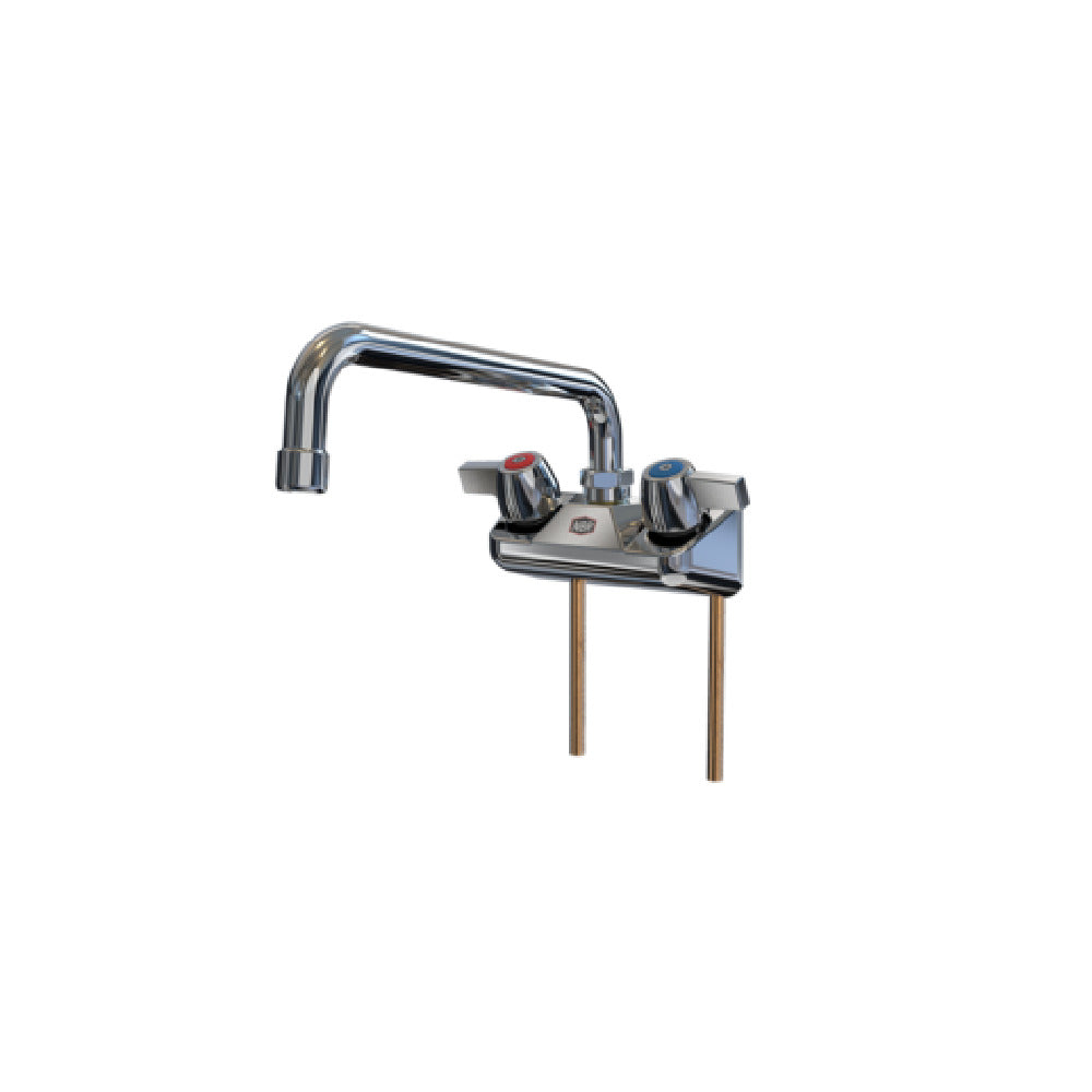 NBR Equipment P3W4S14-SL 4" Splash Mount Shallow Faucet With 14" Swing Spout Brass Body