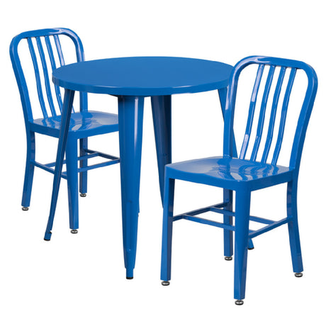 Flash Furniture CH-51090TH-2-18VRT-BL-GG Table And Chair Set Includes (1) 30" Dia. X 29-1/2"H Table