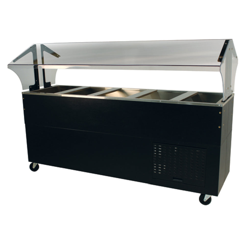 Advance Tabco BMACP5-B-SB Serving Counter With Mechanically Assisted Cold Pan Includes: Double Sided Sneeze Guard