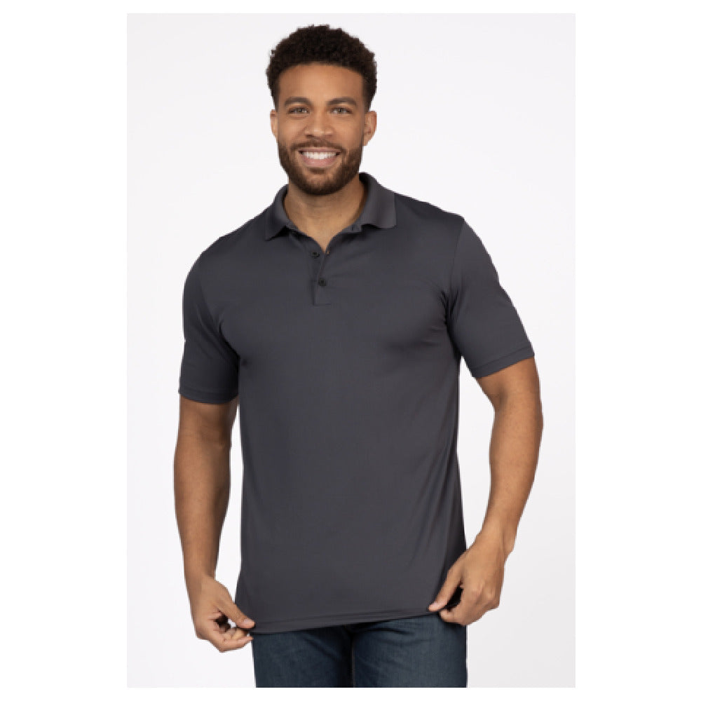 Chef Works Z650-IGY-XS Men's Collared Polo Shirt Double-needle Stitching Straight Hem