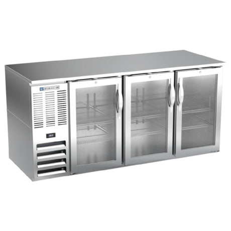Beverage Air BB72HC-G-S - Refrigerated Back Bar Storage Cabinet, Three-section, 72"W X 30-3/8"D X 34"H