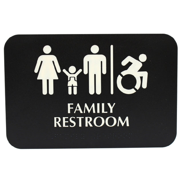 Tablecraft 695651 Cash & Carry Sign 6" X 9" Family "Restroom" With Handicap Accessible Symbol