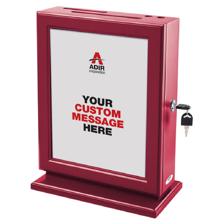 Alpine Industries ADI632-RED Suggestion Box With Sign Holder 10-1/2" X 14"H Lock & Key