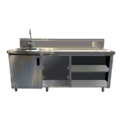 Advance Tabco BEV-30-120L-GR Beverage Table 120" W With 14" X 16" X 12" Deep Sink On Left With Faucet 4"OC