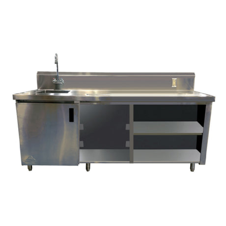Advance Tabco BEV-30-96L-GR Beverage Table 96" W With 14" X 16" X 12" Deep Sink On Left With Faucet 4"OC