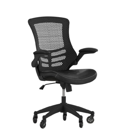 Flash Furniture BL-X-5M-LEA-RLB-GG Kelista Swivel Task Chair 37-1/2" To 41-1/4" Adjustable Height