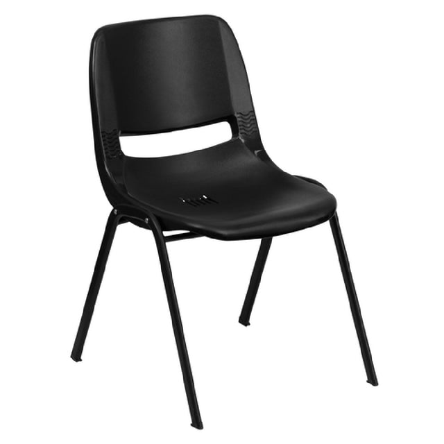 Flash Furniture RUT-16-PDR-BLACK-GG Hercules Series Student Shell Stacking Chair