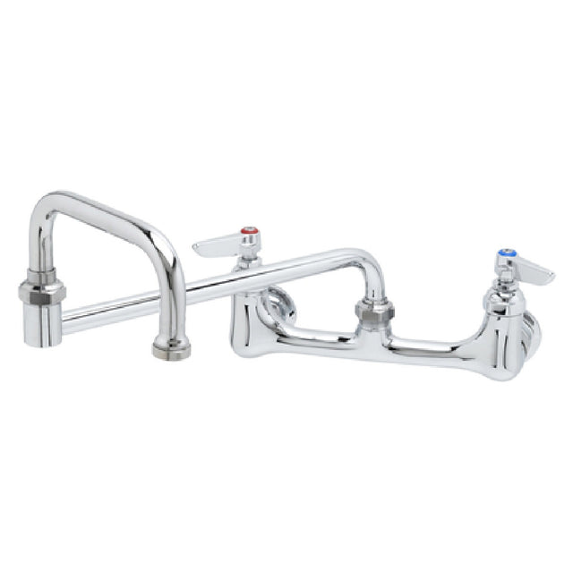 T&S Brass B-0267 Sink Mixing Faucet 12" Long Double Joint Swing Nozzle 8" Centers