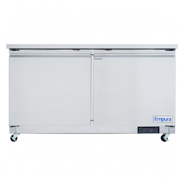 Empura Refrigeration E-KUC60 Stainless Steel Undercounter Refrigerator With 2 Doors 61.25"W