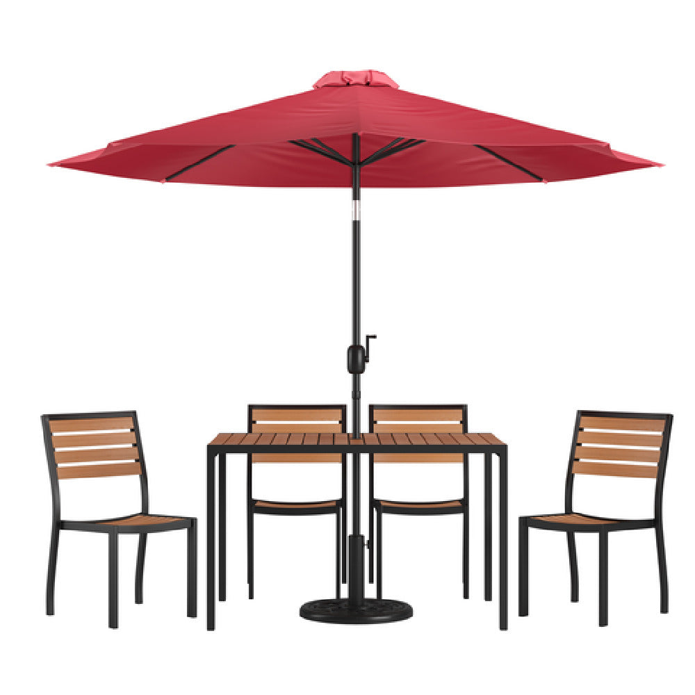 Flash Furniture XU-DG-304860364-UB19BRD-GG Patio Dining Table Set Includes (1) 48"W X 30"D Rectangular Table