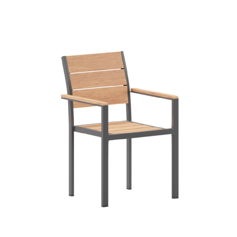 Flash Furniture SB-CA108-WA-NAT-GG Finch Patio Chair 300 Lbs Weight Capacity Stackable