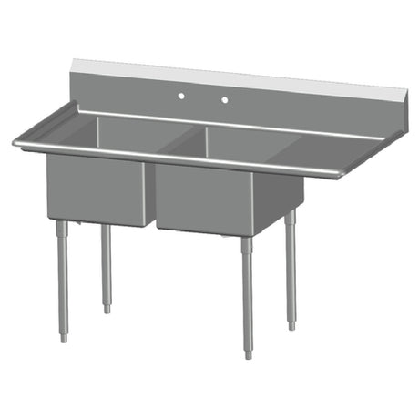 SPG 2N1618-RD18 - Universal Stainless Sink, Two Compartment, 18" Right-hand Drainboard