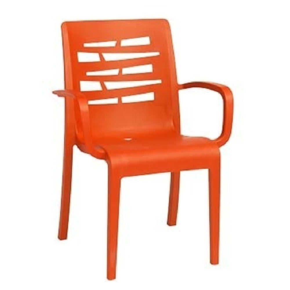 Grosfillex US811019 Essenza Stacking Armchair Designed For Outdoor Use Air Molding Technology Resin