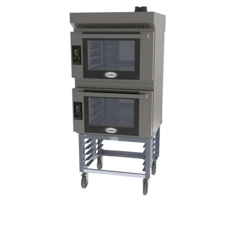 Cadco BLS-4FTD-2H Bakerlux™ TOUCH Heavy-Duty Convection Oven Electric Double Stack Full Size With Stand & Ventless Hood