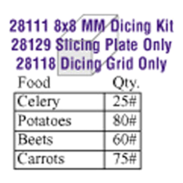 Robot Coupe 27113 Dicing Kit 8 X 8mm (5/16")