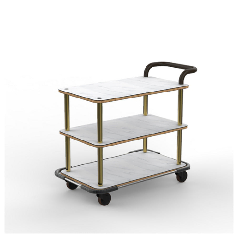 Steelite MGCRNX09CSXX Mogogo Rollin Service Cart With Stainless Steel Handle White Carrera Stainless Steel