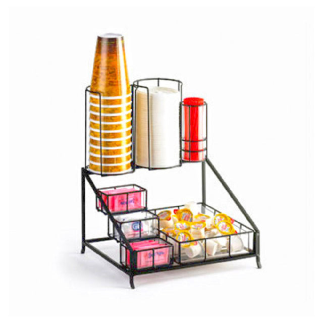 Cal Mil 1453 Condiment/Cup/Lid Display 12"W X 10-1/2"D X 14-1/2"H (7) Section