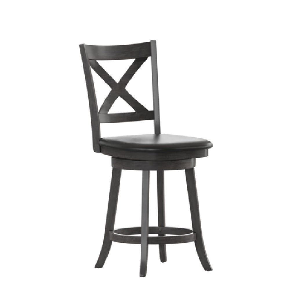 Flash Furniture ES-UN1-24-GY-GG Felicity Swivel Counter Height Barstool Crossback