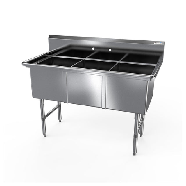 NBR Equipment 3SS-242414 Premium Sink Three-compartment 77-1/8"W X 29-1/2"D X 44-1/16"H Overall Size