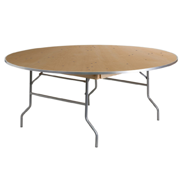 Flash Furniture XA-72-BIRCH-M-GG Heavy Duty Folding Banquet Table 72" Dia. X 30"H