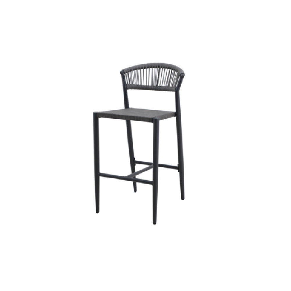Plantation Prestige Commercial Furniture 8230300-0255 Tahiti Barstool Gunmetal Finish With Grey Sling Seat