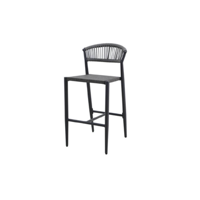 Plantation Prestige Commercial Furniture 8230300-0255 Tahiti Barstool Gunmetal Finish With Grey Sling Seat