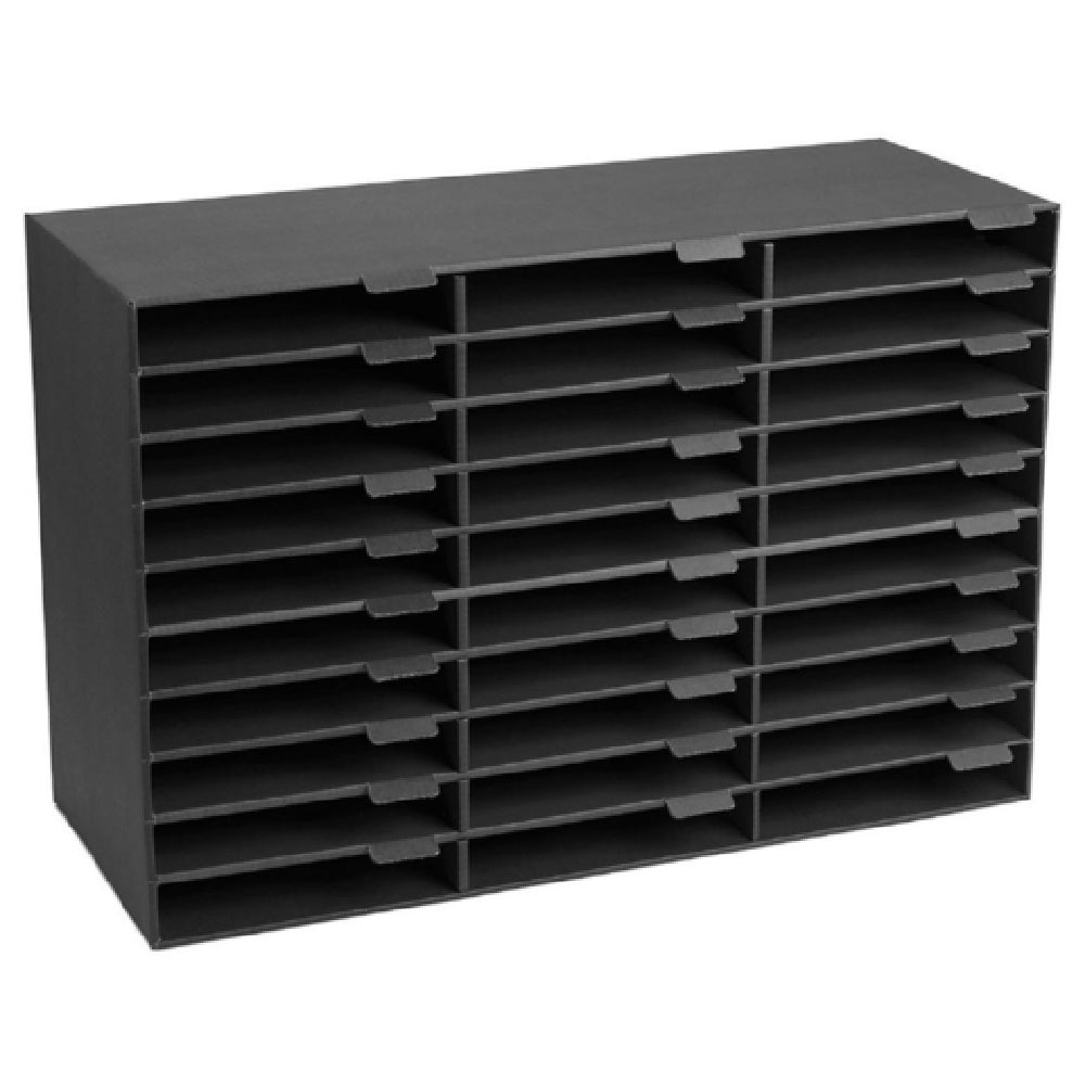 Alpine Industries ADI501-30-BLK Literature File Organizer 30 Compartment Cardboard